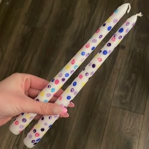 Polk-a-dot tapered candles